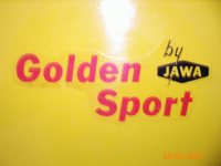 Jawa 23 Golden Sport - logo na nádrži