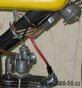 Umístění tyristorové jednotky bezkontaktního zapalování Jawa 23 Mustang (nezrealizovaná inovace)