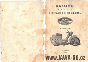 Katalog náhradních dílů Jawa 555 Pionýr (1962 - 4. vydání)