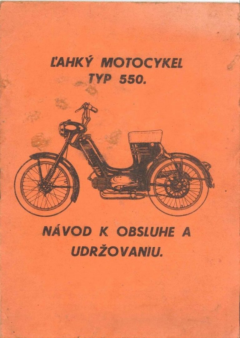 Motocykl Jawa 550 Pionýr - Technický popis a návod k obsluze (1957)