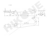 Rezonanční (laděný) výfuk Hikone pro dvoutaktní padesátku - typ 209 výkres