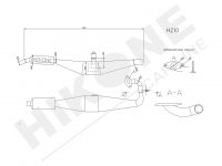 Rezonanční (laděný) výfuk Hikone pro dvoutaktní padesátku - typ 210 výkres