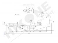 Rezonanční (laděný) výfuk Hikone pro dvoutaktní padesátku - typ 216 výkres