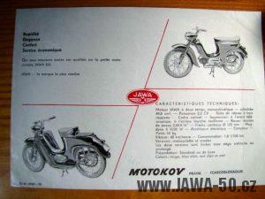 Jawa 555 dobový reklamní prospekt
