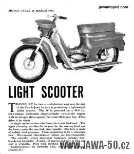 Reklamní prospekt Jawa 05 (1962) export