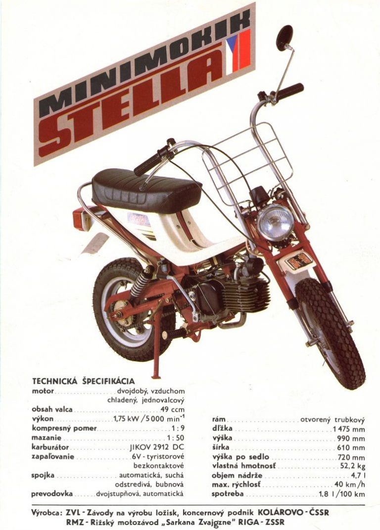 ZVL Kolárovo, RMZ Riga - Minimokik Stella (reklamní prospekt 1989)