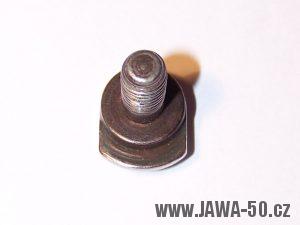 Jawa 50 - šroub krytu nad motorem s excentrickou hlavou.