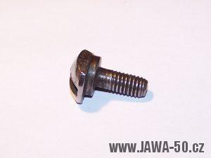 Jawa 50 - šroub krytu nad motorem s excentrickou hlavou.