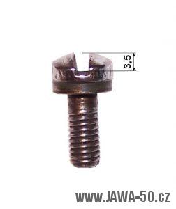 Jawa 50 - šroub krytu nad motorem s excentrickou hlavou - zakótované rozměry