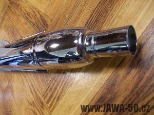Druhé provedení výfuku Jawa 05 Pionýr, Jawa 20, 21 a 23 Mustang
