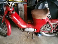 Motocykl Jawa 50 typ 550 Pionýr (pařez) z roku 1958 v originálním stavu