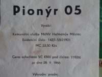 Originální přídavný zadní nosič na pionýra Jawa 05, 20, 21 - typový list