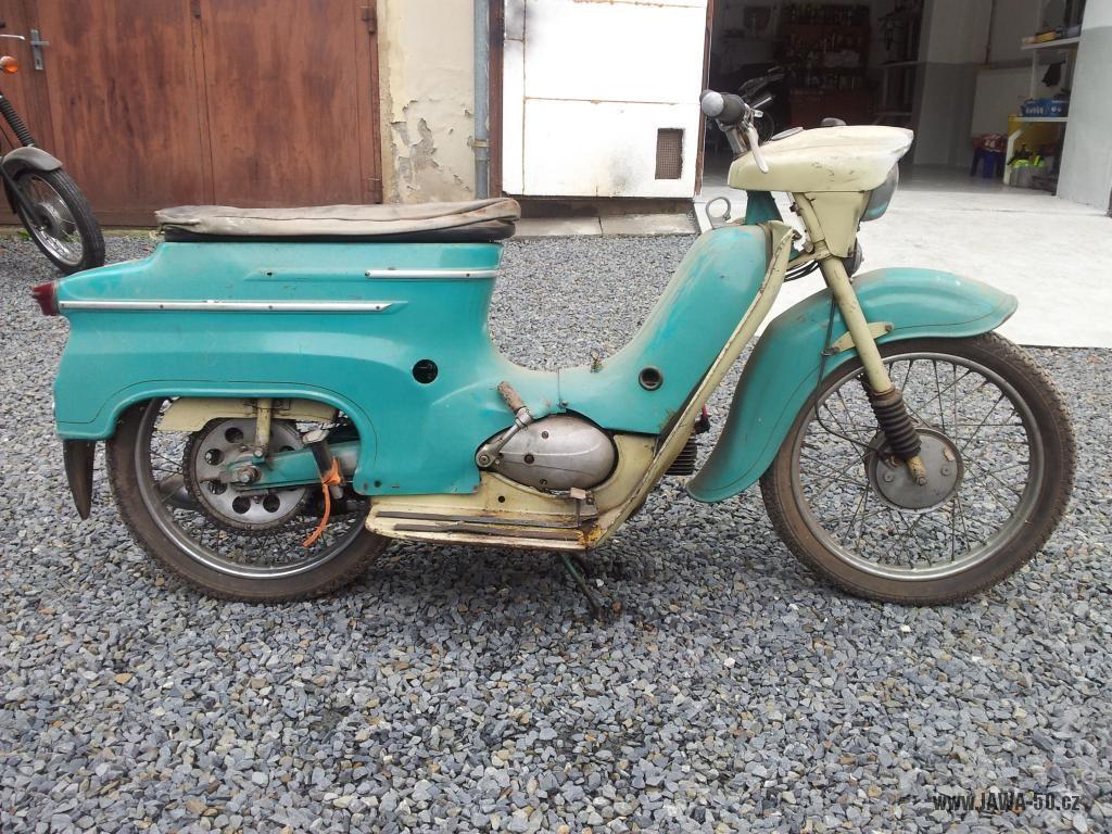 Motocykl Jawa 50 typ 05 z roku 1962 - nálezový stav