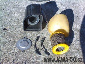 Jawa 50 typ 05 - karburátor Jikov 2915PSb - rozebraný vzduchový filtr