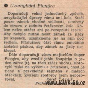 Svět Motorů 26/1958 (strana 827) - Uzamykání Pionýra