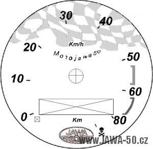 Nové (tuningové) pozadí tachometru Jawa 50