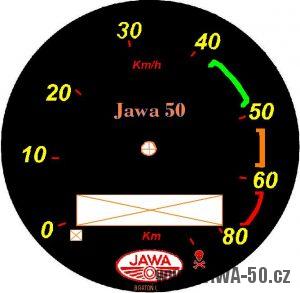 Nové (tuningové) pozadí tachometru Jawa 50