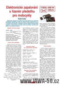 Elektronické zapalování s řízením předstihu pro motocykly