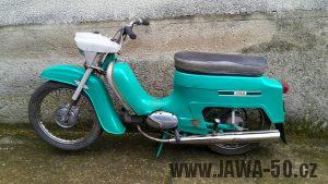 Motocykl Jawa 21 Sport (Pionýr) z roku 1976 (čtvrtá etapa)