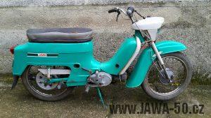 Motocykl Jawa 21 Sport (Pionýr) z roku 1976 (čtvrtá etapa)