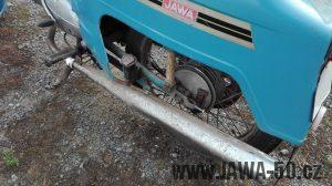 Jawa 50 typ 21 Sport (Pionýr) - čtvrtá etapa z roku 1975 - výfuk