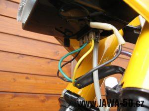 Jawa 23 Golden Sport 3. generace - přední světlomet Puch - zapojení a vypínač zapalování