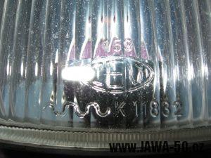 Jawa 23 Golden Sport 3. generace - přední světlomet Puch - sklo světlometu