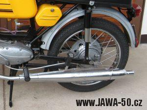 Jawa 23 Golden Sport 3. generace, mokik se sníženým výkonem - výfuk doutníkového tvaru