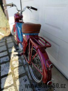 Motocykl Jawa 550 Pionýr (pařez) z roku 1956 v původním originálním stavu - dopasovaný nosič zavazadel z Jawy pérák