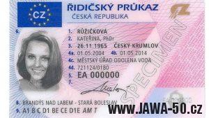 Řidičský průkaz český 2020